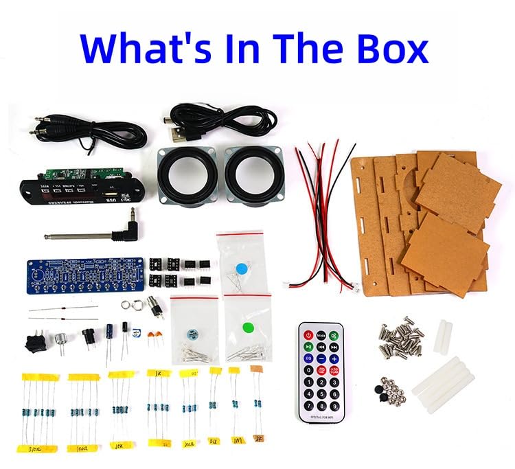 DIY Stereo Speaker Soldering Practice kit- BT,USB Player &FM Receiver- Complete Soldering Project kit with Components, PCB & Enclosure, Perfect for Electronics Enthusiasts & Beginners