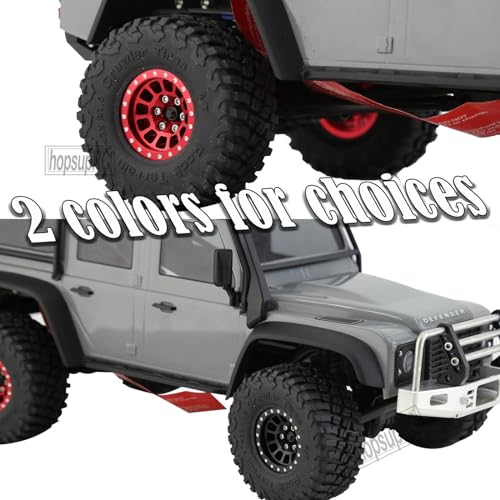 Aluminum 1.0in Beadlock RC Wheels Upgrades Part for 1/18 1/24 TRX4M,SCX24,FCX24 RC Crawler,4pcs RC Truck Tires Hops Up,Black - color: Black(4pcs)