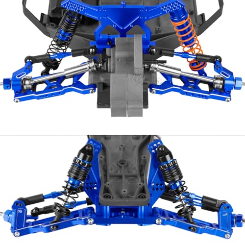 Upgrades Parts for 1/10 Slash VXL 2WD/Slash 2WD,Aluminum Front Rear Suspension A Arms & Caster Block&Steering Blocks&Rear Stub Axle Carriers,Navy Blue,(Only for Slash) - color: Blue(arm&caster Blocks Set)