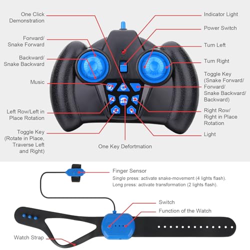 Fosgoit RC Car Toys for Boys Girls 6-12, Birthday Xmas Gifts for 6 7 8 9 10 11 12 Years Old, Gesture Sensing RC Stunt Car with Lights Music 2.4GHz 4WD Hand Remote Control 360° Rotate All-Round Drift - color: Red-black