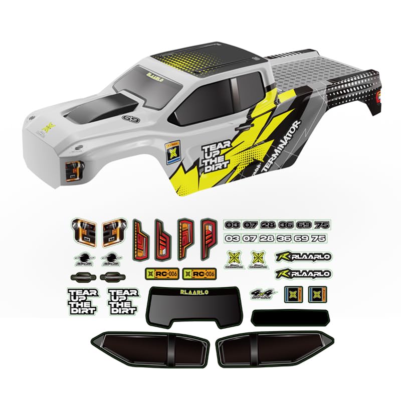 1.2MM PC Body Shell (Yellow + Silver) + Stickers for RZ001B-C - color: Pc Car Shell (Yellow Silver)