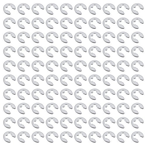 Hobbypark 100-Pack 1/8" E-Clips 2.5mm Fastener Sliver for HSP Redcat Team Associated Axial Traxxas Exceed RC Model Car Hardware Parts Replacement