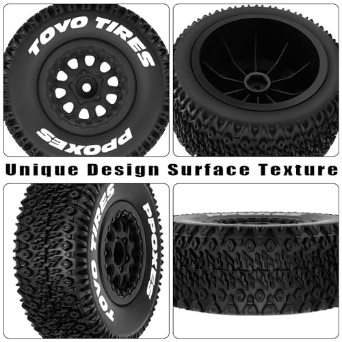 12mm Hex RC Wheel & Tires RC Truck Tire for 1/10 Slash 2WD/4ラ4 F-150 | Multi-Texture Design, Designed for almost all 1/10 scale RC trucks with 12mm hex