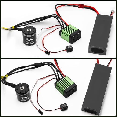 GOUPRC S3548 1900KV Outrunner Brushless Motor with 80A Brushless Crawler ESC Electric Speed Controller Combo Set for 1/10 1/12 RC Crawler Car Upgrades - color: Green 1900kv Motor & 80a Esc