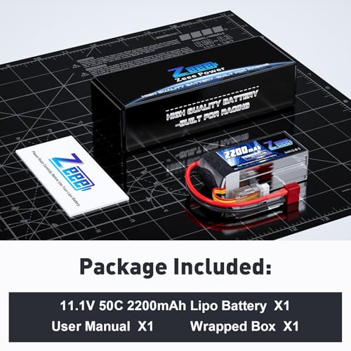 Zeee 3S 2200mAh Shorty Pack Lipo Battery 11.1V 50C Battery with T Connector for RC Car Truck Vehicles RC Boat RC Drone Airplane Quadcopter Helicopter FPV RC Hobby Models
