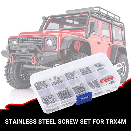 INJORA Screws Pins Nuts M1.6 M2 M2.5 Grade 12.9 Stainless Steel Hex Screws Hardware Kit for TRX4M 1/18 RC Crawler Car