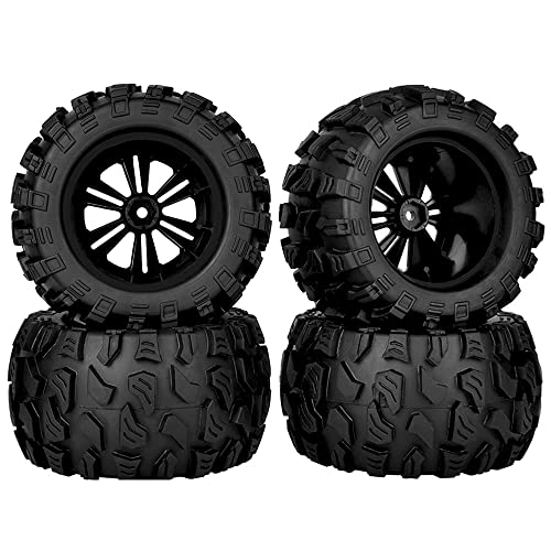 OGRC RC Truck Wheels and Tires 12mm Hex 1/10 Scale RC Monster Truck Buggy 2.8“ Pre Glued RC Tires and Rims with Foam Inserts for Traxxas Axial Redcat Rc4wd 1/10 RC Monster Truck Buggy