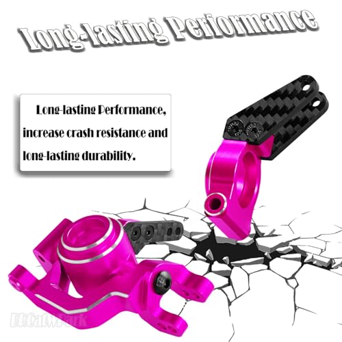 RC Aluminum Caster Block,Steering Blocks,Rear Stub Axle Carriers w/Bearings Upgrades Part for 1/10 Senton/Granite/BigRock/Vorteks/Typhon 3S Blx 4X4 Mega 550,Pink