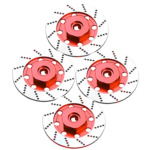 4Pack Vgoohobby Metal 12mm RC Car Hex Hub 12mm Brake Disc Wheel Hubs Adapter Spacer Compatible with Traxxas Tamiya Redcat HSP HPI 1/10 On-Road Car (Red) - color: Red