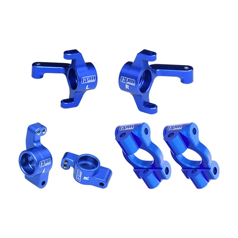 GPM 7075 Alloy Front Caster Blocks & Front Spindles & Rear Hubs for LOSI 1/24 Micro-B 2Wd Buggy Rtr-Los00007 - color: Blue