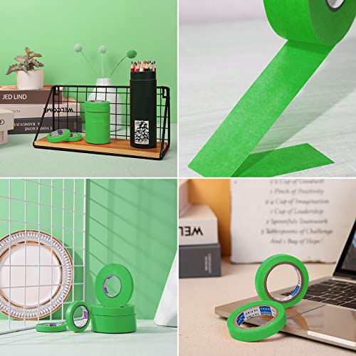 6 Rolls Fine Line Tape 1/16, 1/8, 1/5, 2/5, 1/2, 3/4 Inch x 55 Yard Fineline Masking Tape Painter Adhesive Automotive for DIY Car Auto Paint (Green, Mixed Sizes) - color: Green, size: Mixed Sizes
