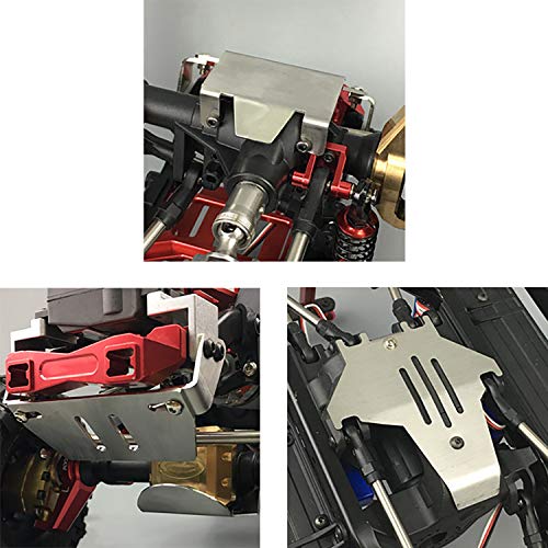 LCX Racing 1/10th RC Crawler Car Stainless Steel Chassis Armor Set, Skid Plate Protection & Axle Guard & Servo Protector for TRX4 TRX-4, Upgrades Parts Accessories