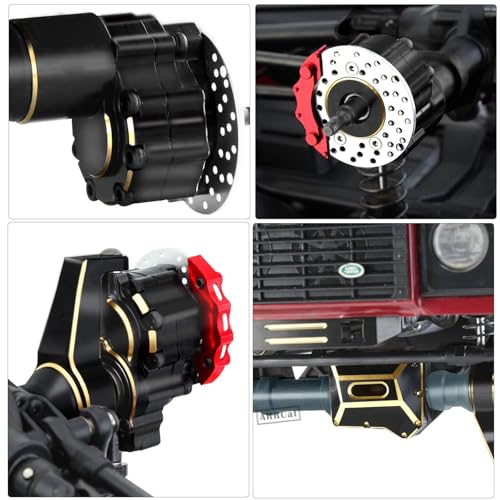 RC Upgrades Part for 1/10 TRX4,ARRCat Brass Front & Rear Portal Axles,Diff Covers,Axle Mount,Caster Blocks C Hub Carrier,Inner & Outer Portal Cover Housing,Hex Hub w/Red Diff Covers,Titanium - color: Titanium (1 Set)