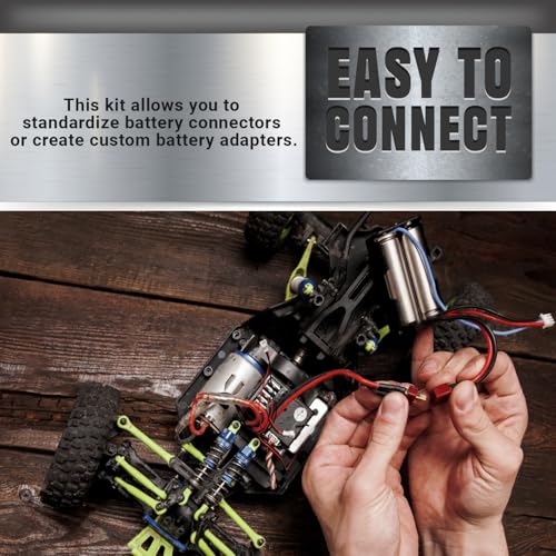62 Pcs TMH EC3 / XT30 / XT60 / T-Plug Male and Female Adapter Connector Plug Kit with 14 AWG Silicone Wire and Heat Shrink Tubing for RC ESC Lipo Battery Motor Accessories (Total 62 PCS) - size: 62 Pcs