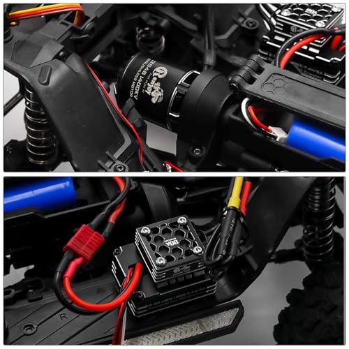 3548 1400KV Brushless Outrunner Motor with AM32 80A Brushless ESC Electric Speed Controller for 1/10 Remote Control Crawler Upgrade - size: 1400KV, w/o Programming Card