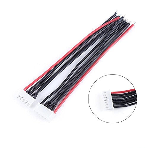 10pcs 6S 7Pins Balance Connector Male Plug Extension Cable JST-XH RC Lipo Connector Adapter with 15CM 22AWG Silicone Cable (6S 7Pins) - size: 6S
