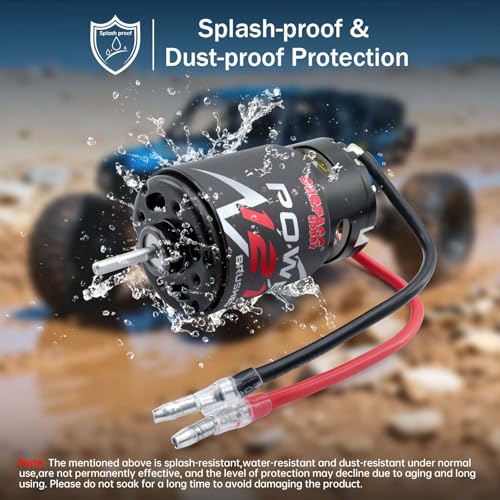 SurpassHobby 550 Brushed Motor for 1/10 Scale RC Truck Traxxas Redcat ARRMA AXIAL HSP HPI Wltoys Kyosho HELION (12T) - size: 12T