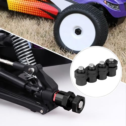 Hobbypark 12mm to 17mm Wheel Hex Hub Adapter Extension Conversion Offset for 1/10 RC Cars Trucks Off Road Buggy Upgrade 1/8 Tires (with Black Adapter) - color: With Black Adapter