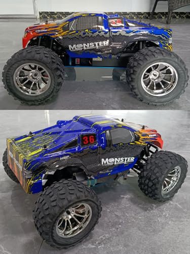1/10 Nitro RC Truck for Adult RTR 80KM/H Fast Nitro Gas Power Car High Speed Off Road Climbing Vehicle Gas-Engine 4WD Remote Control Truck Hobby Racing, Oil-Powered Short Course Rally Crawler