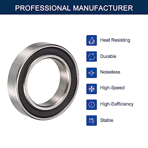 6802-2RS Deep Groove Ball Bearings, ID 15mm x OD 24mm x Width 5mm Double Rubber Sealed Ball Bearing Pre-Lubricated Chrome Steel Z2 Lever 10pcs - size: 6802-2RS 15x24x5mm