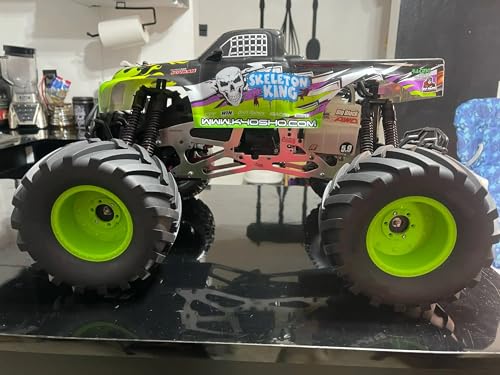 4PCS 1/8 Scale RC Monster Truck Rubber Tire w/17mm Hex Plastic Wheel Rim 173mm/91mm Rubber Rocks Tyres Set Fit for 1/8 Traxxas Sledge 95076-4 Arrma Kraton 6S Typhon 3S HSP HPI Redcat Kaiju - color: 1/8 Green