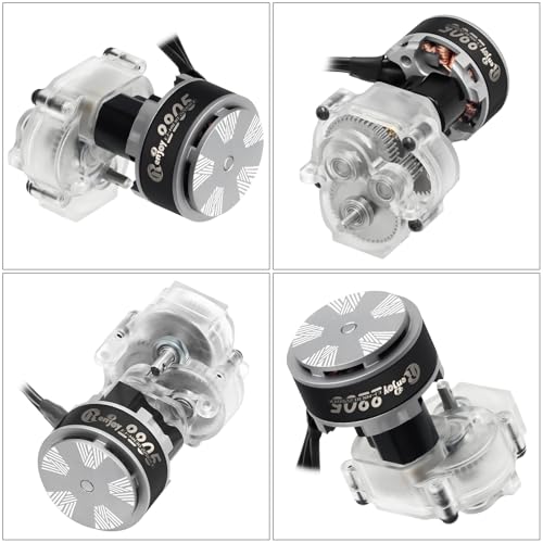 2205 2200KV Brushless Outrunner Motor with Mount and 30A Brushless ESC Electric Speed Controller & Gearbox Transmission for TRX4M 1/18 Remote Control Crawler Upgrade (Transparent) - color: Transparent