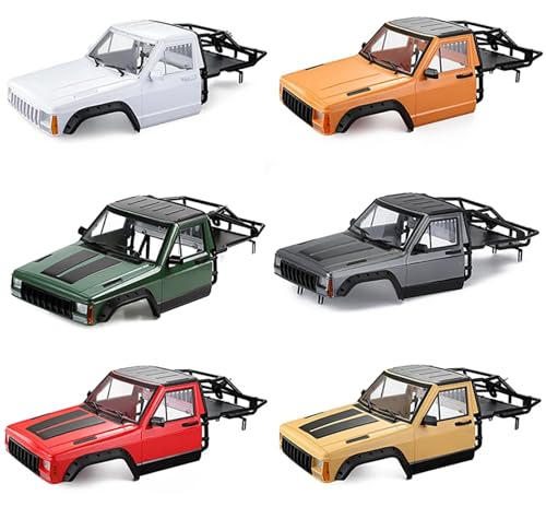 Hard Plastic RC Crawler Body Cab & Back-Half Cage Body Car Shell Upgrades Part for 1/10 RC Crawler Car for Axial SCX10 II 90046 TRX4 Redcat GEN8 (Army Green) - color: Army Green