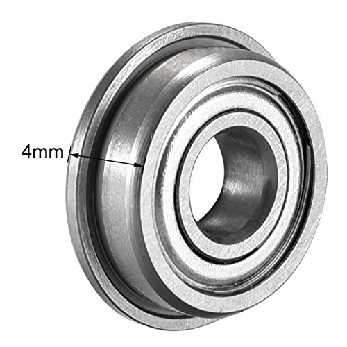 uxcell F695ZZ Flanged Ball Bearing 5x13x4mm Double Metal Shielded (GCr15) Chrome Steel Bearings 10pcs - size: 5x13x4mm