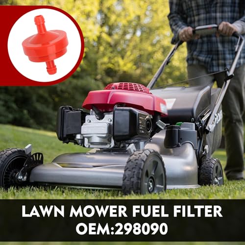 2PCS Lawn Mower Fuel Filter, 1/4" 150 Inline Micron Gas Fuel Filter, Replaces OEM #BS 298090S, Car Accessories Replacement, for Engines Without Fuel Pump