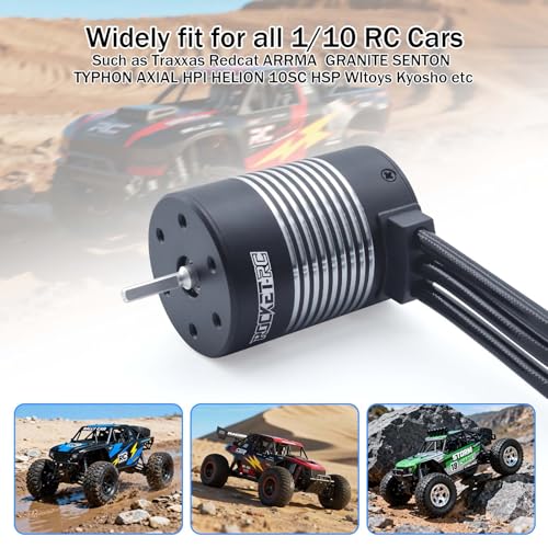 Surpass Hobby 3650 Brushless Motor 3900KV 3.175mm Shaft Waterproof Motor for Most of 1/10 Scale RC Truck RC Car - size: 3900kv, style: 3650 Brushless Motor