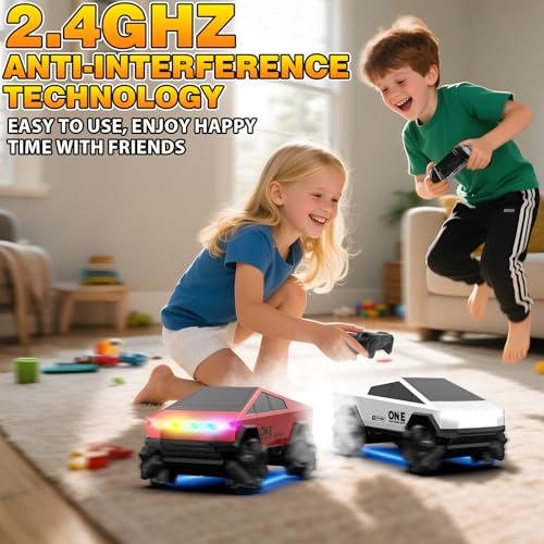 RC Drift Car Remote Control Car 2.4GHz 1/24 4WD 15KM/H High Speed Racing Sport with LED Lights & 1/28 Scale Gesture Sensing RC Stunt Toys for 6-12 Years Old Boys Girls