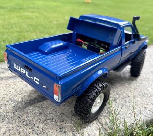 RC Crawler WPL C24 RC Rock Crawler RC Truck 4x4 Off Road RTR | 1/16 Scale Remote Control Truck All Terrain 2.4 GHz with Proportional Steering LED Lights Hobby Toys Adult