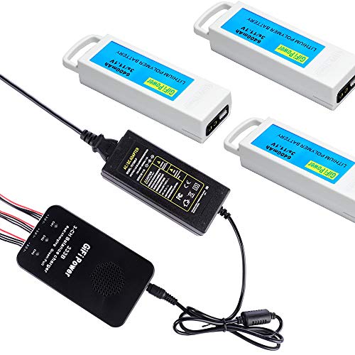 3-in-1 Battery Charger - 3S Lithium Battery Smart Balance Parallel Charging Hub, 12.6V/6A Battery Adapter for Yuneec Q500, Q500+, 4K RC Quadcopter Power Supply Adapter