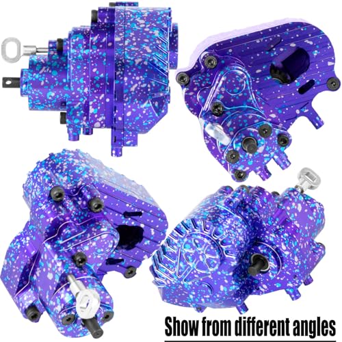 RC Gearbox Upgrades Part for 1/10 Axia 1 SCX10-AXI03004 Capra 1.9 UTB RC Crawler Car,Aluminum Gearbox Complete Transmission Case w/Spur Gear,Colour - color: Colour(hops Up)