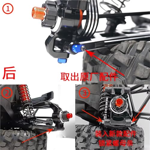 Compatible with X-MAXX 1/5 RC for Buggy Truck Upgrade Parts Metal Threaded Suspension Hinge Pins A-arm Pins and M3 Nut RC Car Accessories