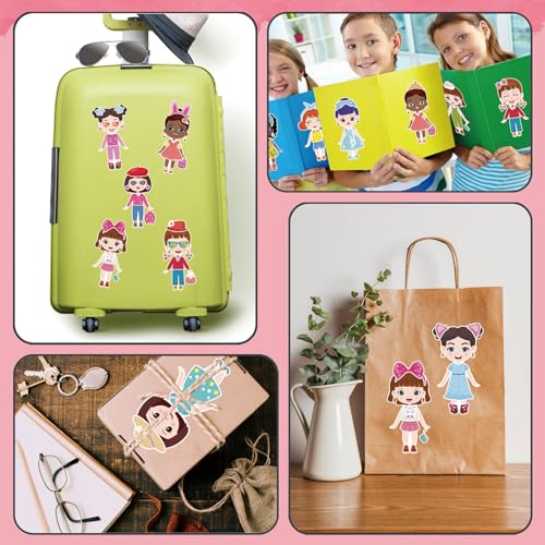 24 Sheets Make a face and Dress Up Stickers for Girls, Make Your Own Stickers for Kids Toddlers, Party Favor, Age 3+ Birthday Gift, Art Craft, Classroom Teacher Reward - style: Make a Face and Dress Up