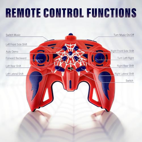 Spider RC Stunt Car for Kids, 2.4GHz Double-Sided 360° Rotating 4WD Remote Control Car with LED Headlights, Rechargeable Off-Road Spider Toy Gift for Boys Ages 4–6 5–7 8–13