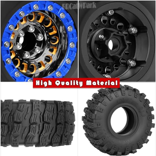 1.9 Brass Wheel Tires for 1/10 SCX10 SCX10 II 90046 SCX10 III AXI03007 SCX10 Pro TRX4 TRX6 Gen7/8 D90 VS4-10 MST CFX RC Crawler Car,1.9 Brass&Aluminum RC Off Road Wheel and Tires,BlackGold - color: Blackgold - (4pcs Wheel Tires)