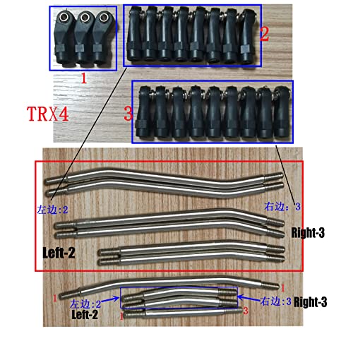 Stainless Steel Link Rod End Linkage 324mm Wheelbase for TRX4 1/10 | RC Crawler Car Upgrade Parts