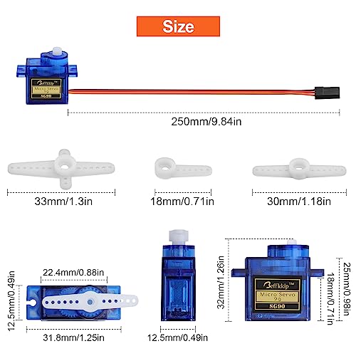 SG90 9g Micro Servo Motors for RC Models, 16-Pack | 4.8-6V, 180° analog servos with 1.4 kg-cm torque and 0.09 sec/60° speed at 4.8V for RC models and Arduino projects. - style: 16PCS