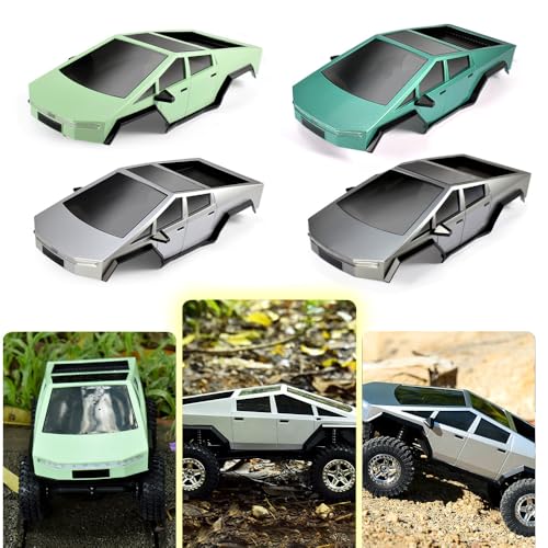 1/18 RC Pickup Hard Body Shell with Front & Rear Bumpers, Upgrade for TRX4M Bronco Defender (Gray) - color: Gray