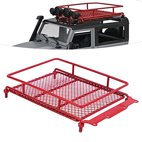 Stainless Steel Roof Rack Luggage Carrier,Not Easy to Wear and Tear Luggage Carrier Roof Rack,Vivid and Beautiful RC Luggage Carrier,for MN RC Crawler MN90 MN90KSilver (Red) - color: Red