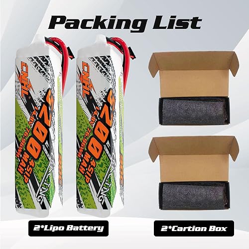 CNHL 5200mAh 4S Lipo Battery Soft Case 14.8V 90C EC5 Plug (2 Packs) | Versatile RC battery for RC cars, trucks, buggies, tanks, airplanes, heli, and remote control boats.