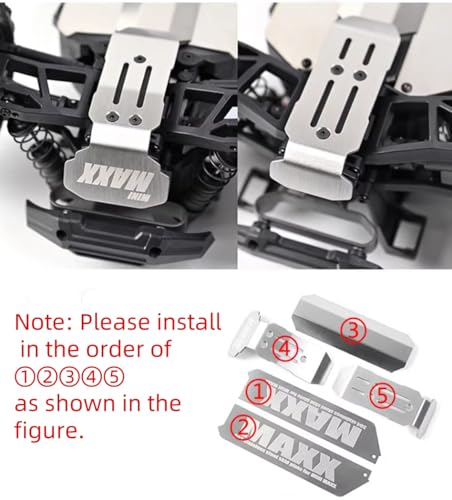 RC Chassis Protector Guard Armor for Traxxas Mini Maxx Guard Plate Armor Stainless Steel Armor Chassis Armor Upgrade Parts (RC Chassis Guard Armor)