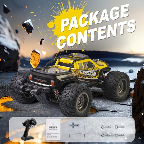 A ALPHA Brushless High-Speed 4WD RC Truck with Metal Drivetrain, Upgrade-Free 1/12 RC Truck Designed for Fast, Aggressive Driving