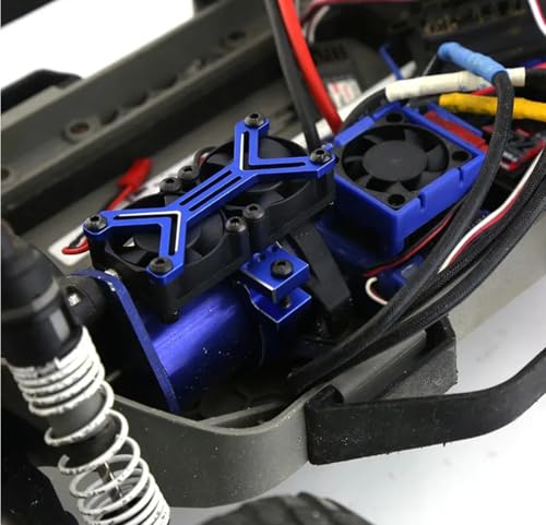 RC Motor Heatsink Dual 20000rpm 30mm Cooling Fan 40-42mm Adjustable Mount for 1/7 1/8 Arrma 4074 Motor, for 4274 4068 4268 Motor Upgrades Part(Red)