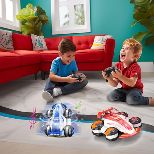 High Speed Drift Remote Control Stunt Deformation Car - color: Flaming Red