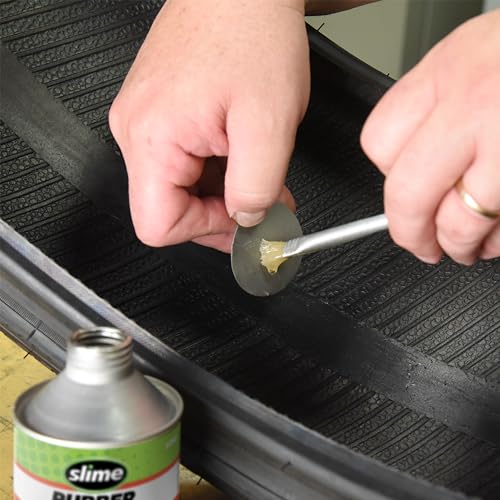 Slime 1050 Rubber Cement, Tire Repair, use with Slime Plugs or Patches, 8 oz. can - size: 8 oz Can, style: Rubber Cement