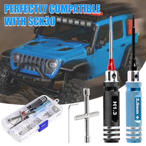 190pcs RC Screw Kit, M1/M1.4 Screws Assortment Set with Phillips Screwdriver Hex Driver RC Car Tools for Axial SCX30 RC Crawler Cars Trucks, with Organizer Storage Case