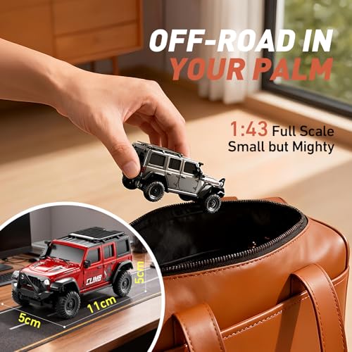 1:43 Scale RC Crawler, HB-R43 Mini 4WD Off-Road RC Car for Adults Hobby Gifts Toys (Gray) - color: Gray